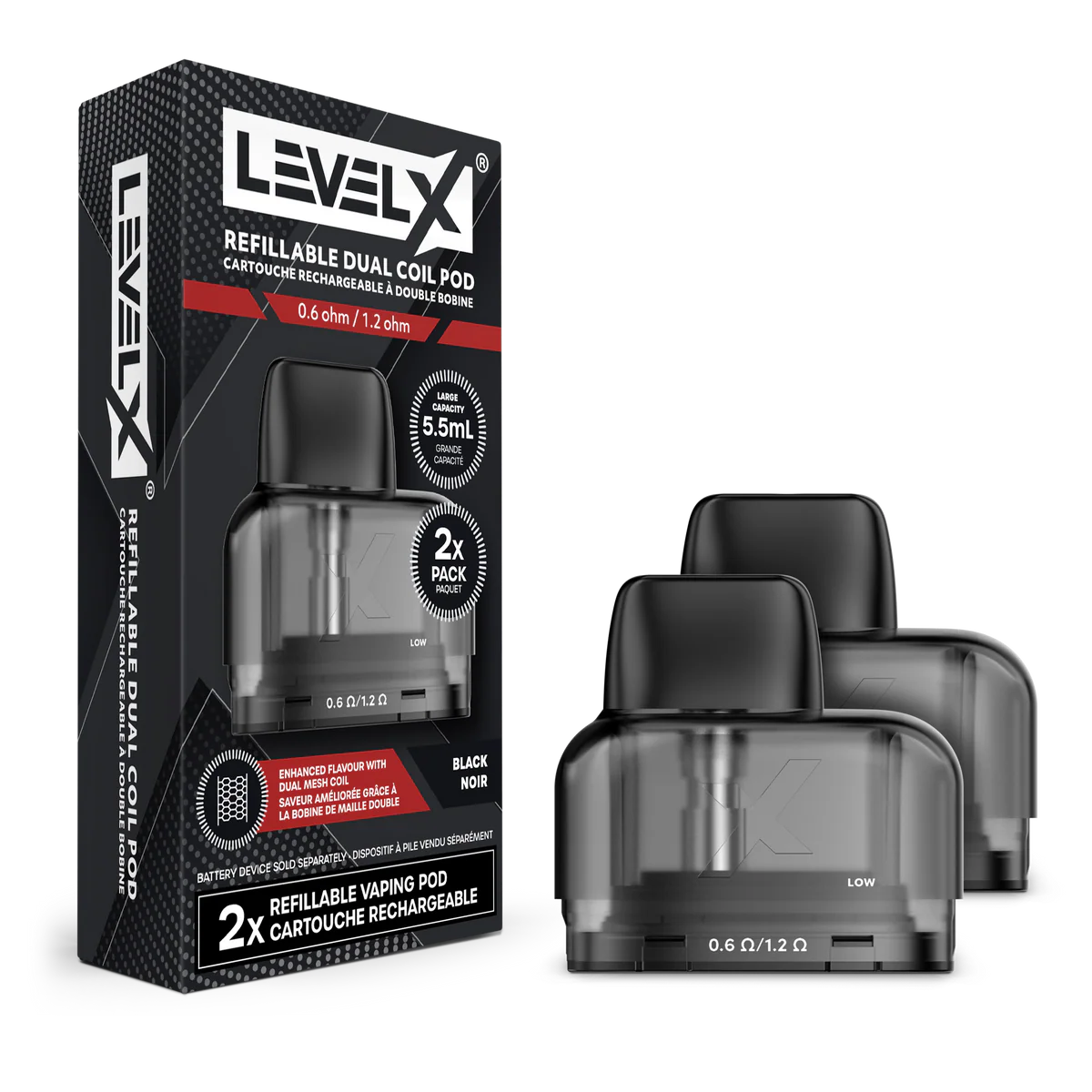 Level X Refillable Dual Coil Pod